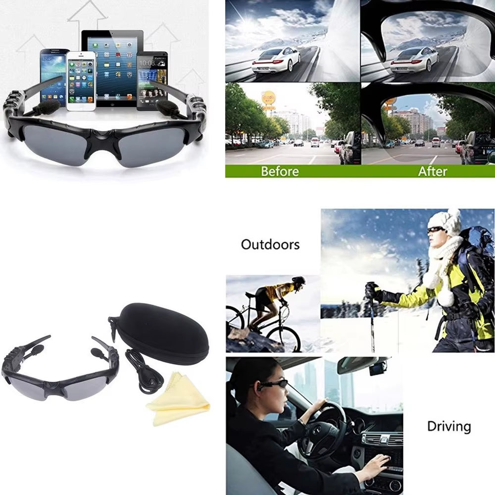 Bluetooth Hiking Eyewear Smart Glasses Stereo Listening Wireless Headset Uv-Protection Polarized Lenses Sunglasses Headphones