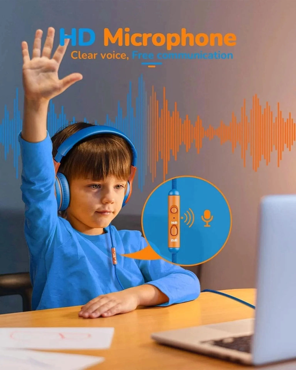 - Kids Headphones Wired Toddler Headphones with Microphone Over-Ear Headphones ...
